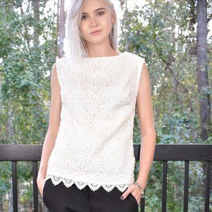 🤍♡ Sleeveless White Lace Top ♡🤍 ELSA Sample | up to Size S 4 US Womens